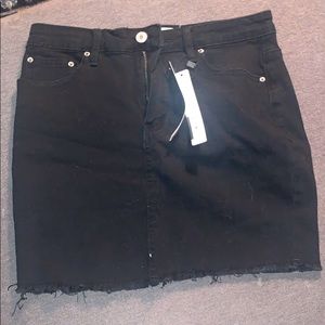 Black Jean Mini Skirt